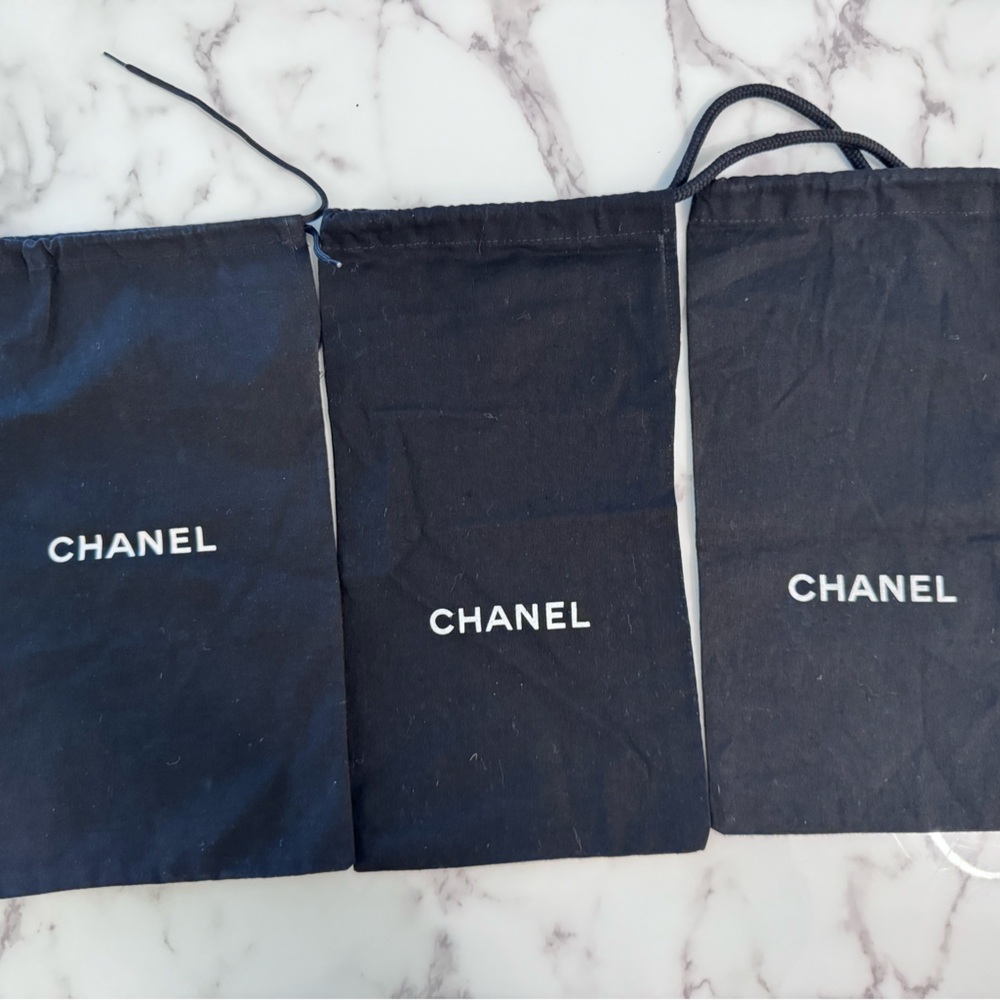 CHANEL Black Shoe Dust Bags (3x)